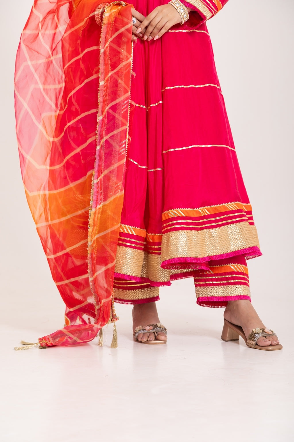 Jashn- Ruby Red Gota work Anarkali Suit Set