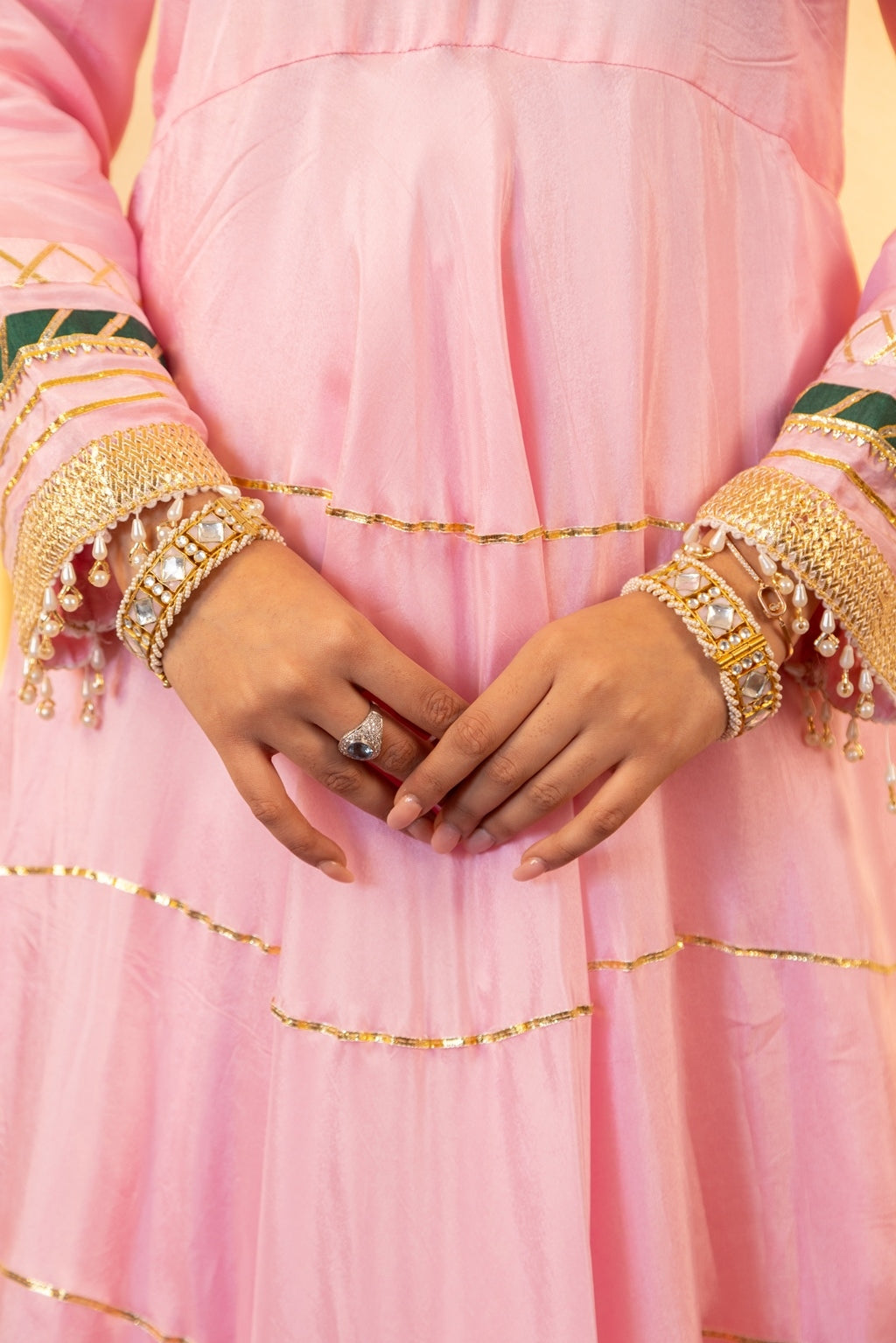 Jashn- Light Pink Gota work Anarkali Suit Set