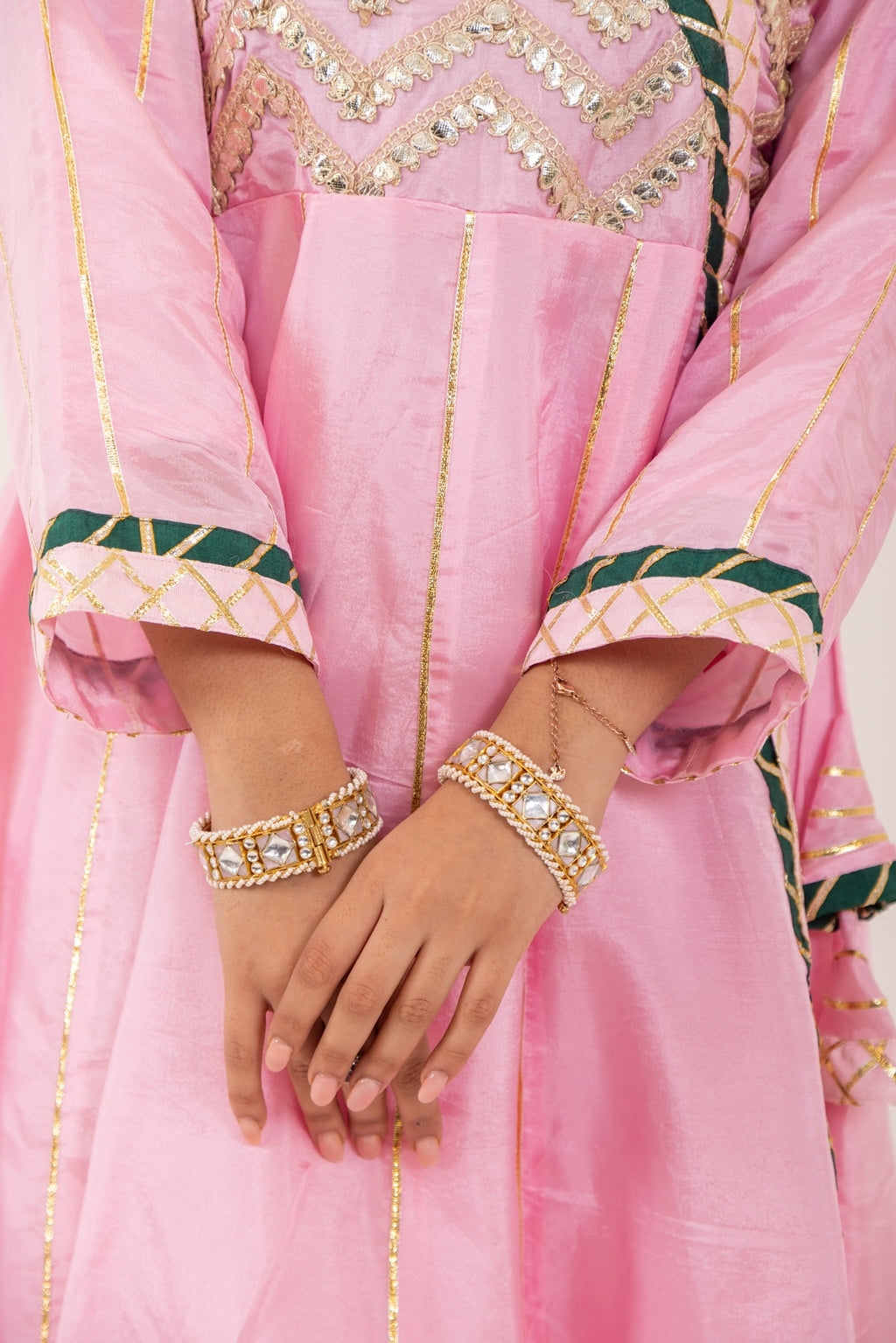 Jashn- Light Pink Gota work Angrakha Suit Set