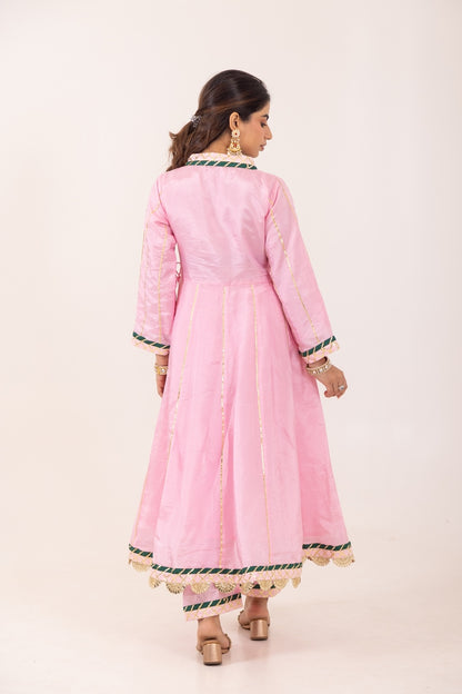 Jashn- Light Pink Gota work Angrakha Suit Set