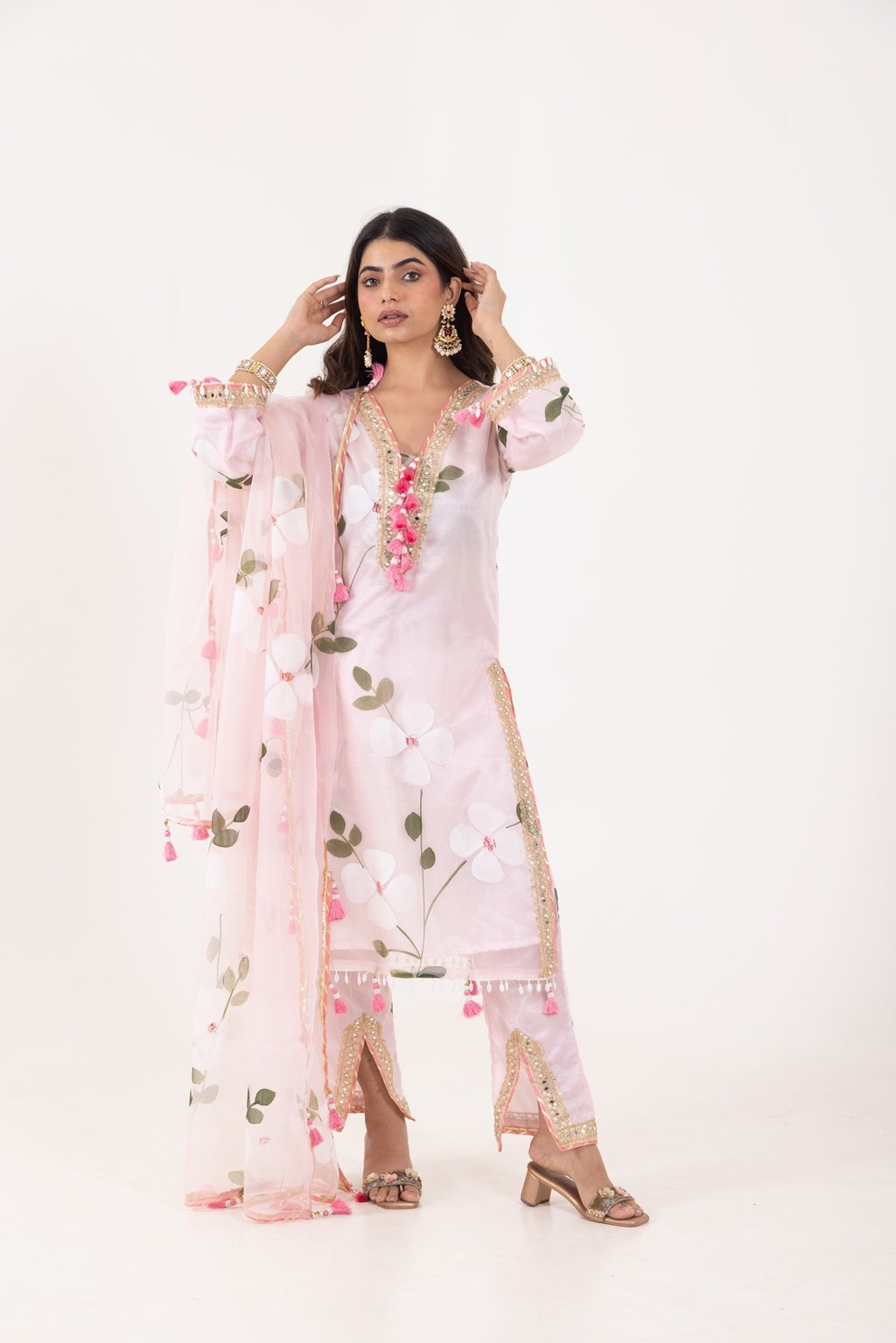 Jashn- Light Pink Organza Suit Set