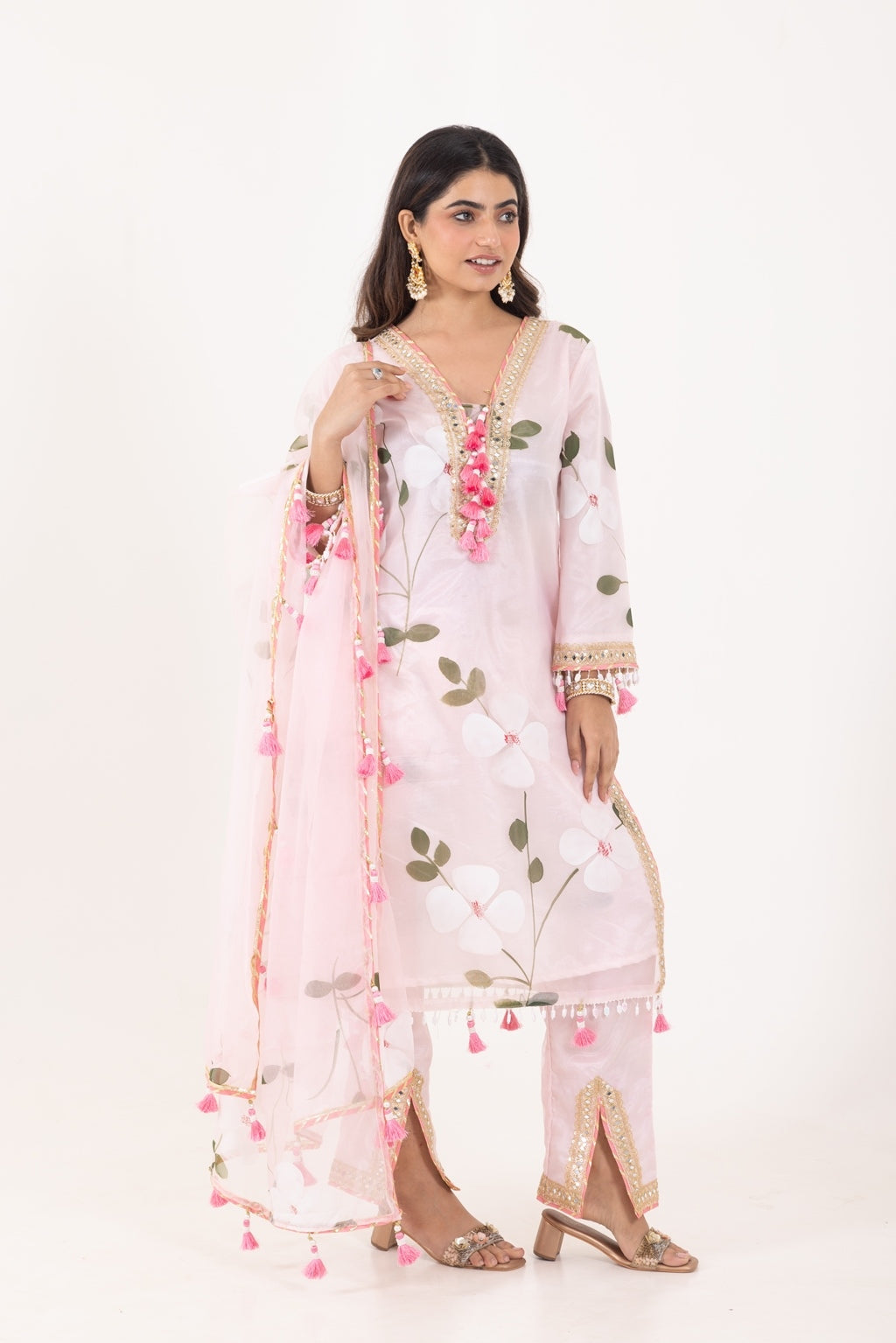 Jashn- Light Pink Organza Suit Set