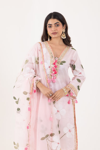 Jashn- Light Pink Organza Suit Set