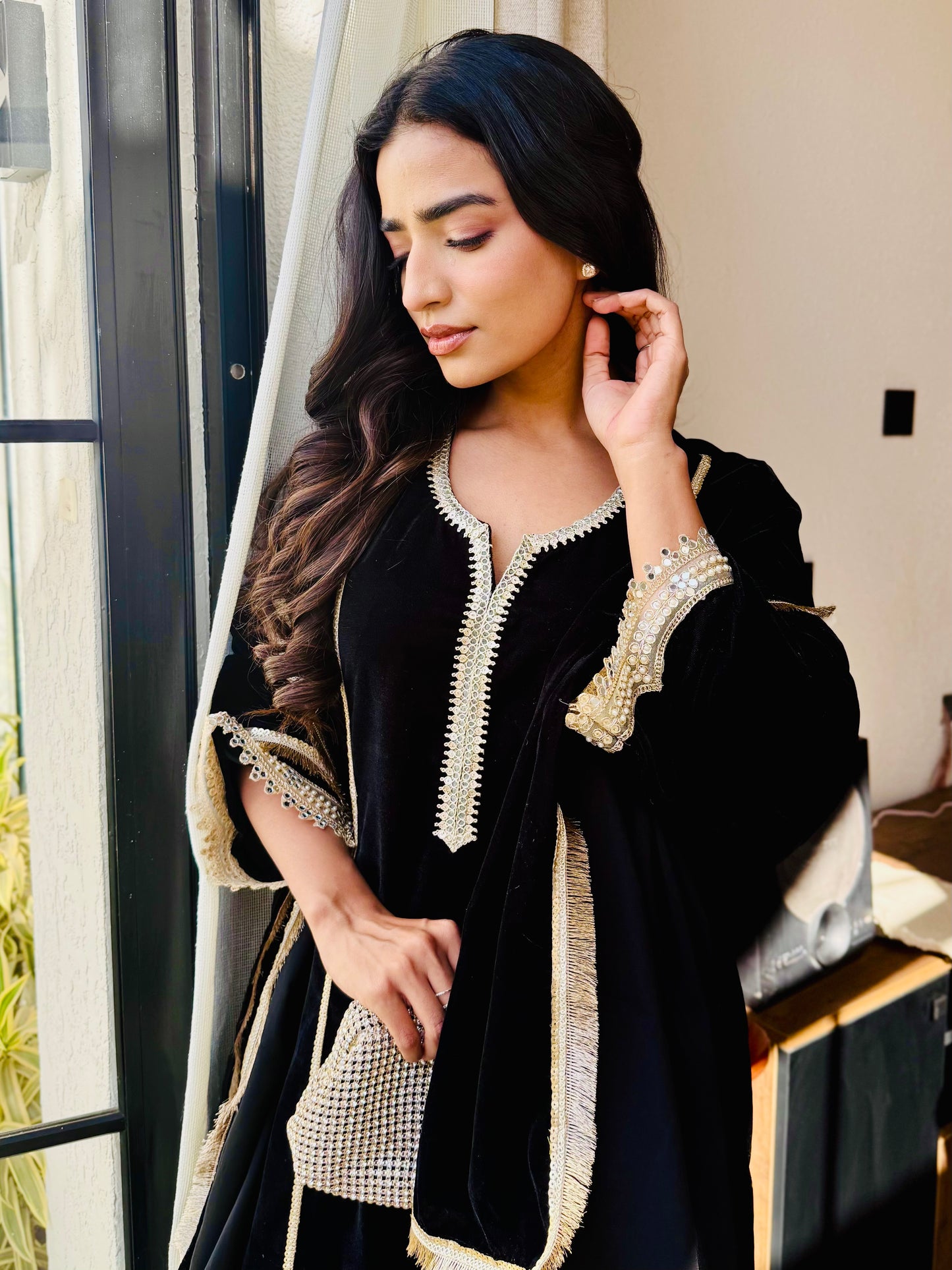 Black Noor Velvet Suit Set
