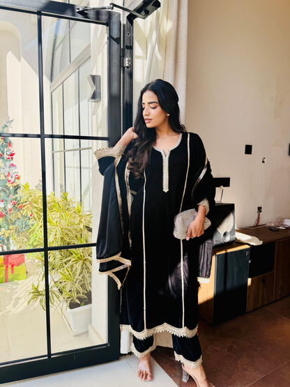 Black Noor Velvet Suit Set