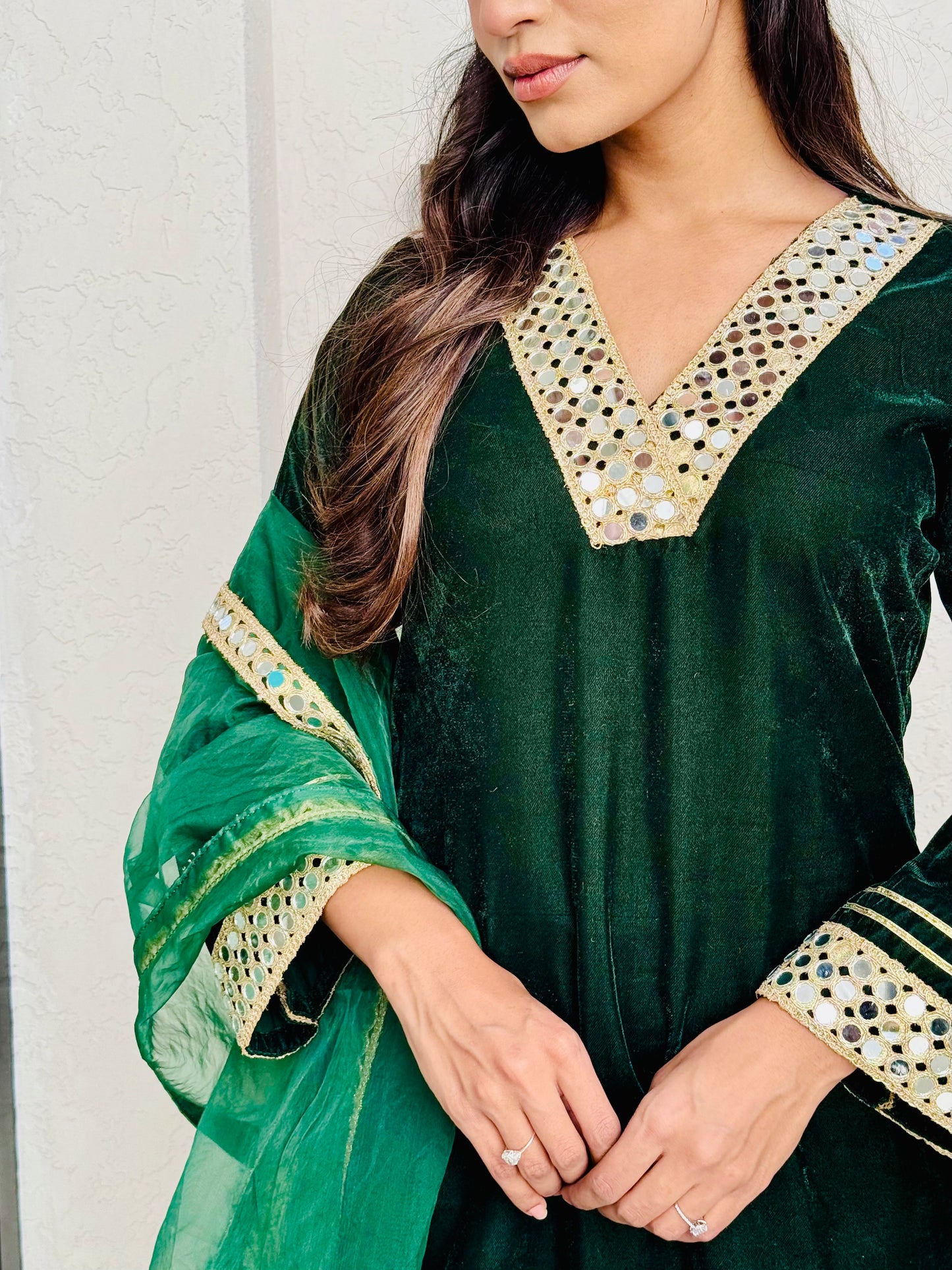 Forest Green Velvet Suit set