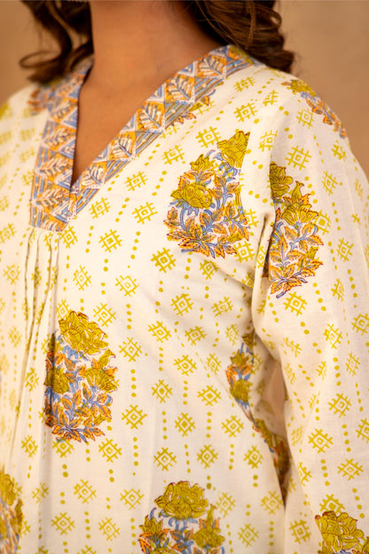 Mint Green Cotton Suit Set with Farshi Salwar