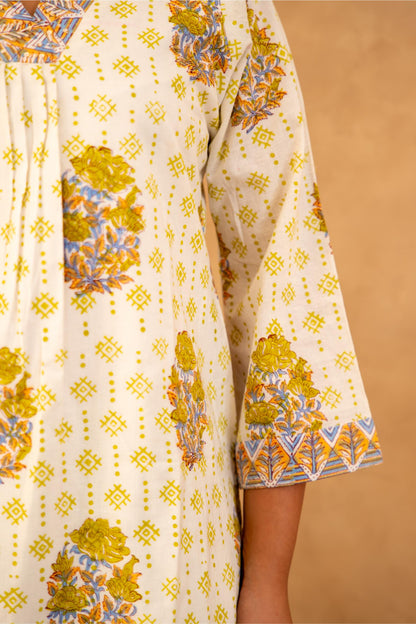 Mint Green Cotton Suit Set with Farshi Salwar