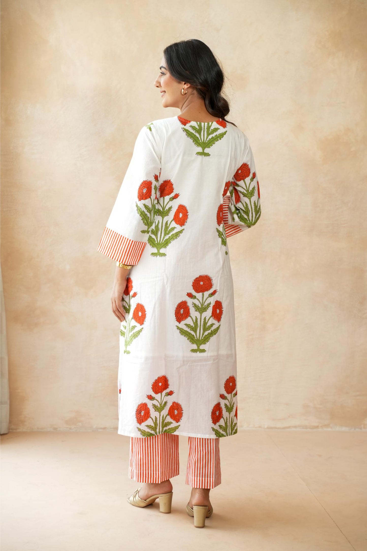 Kesari orange Kurta Set