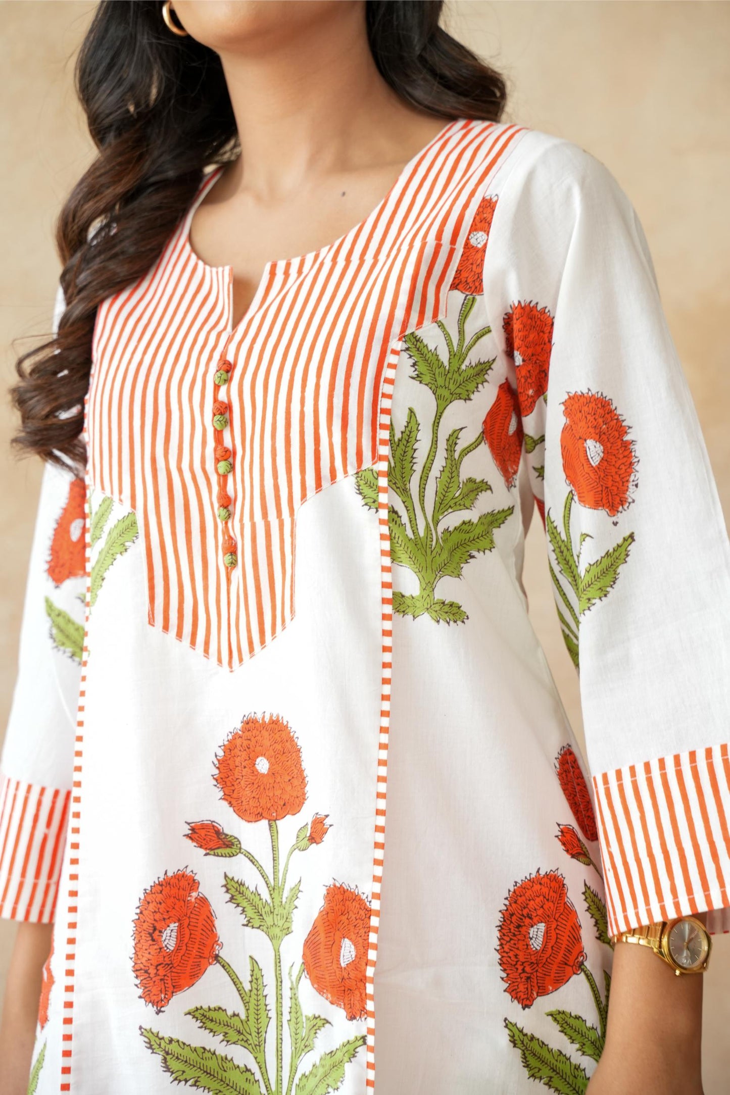 Kesari orange Kurta Set