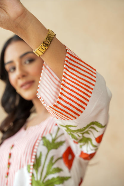 Kesari orange Kurta Set