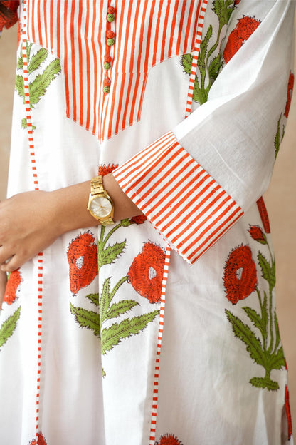 Kesari orange Kurta Set