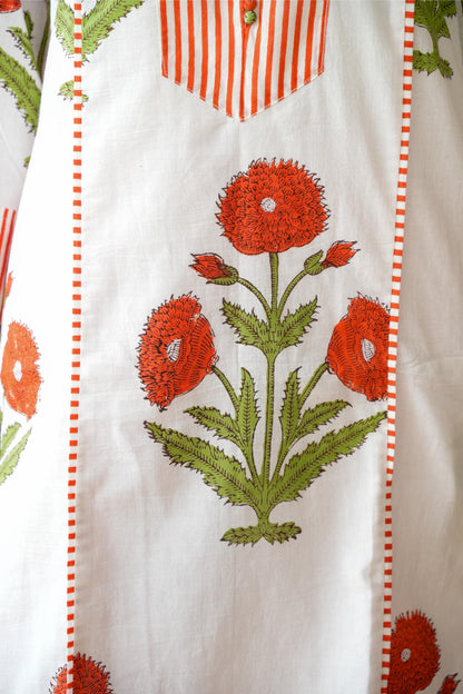 Kesari orange Kurta Set