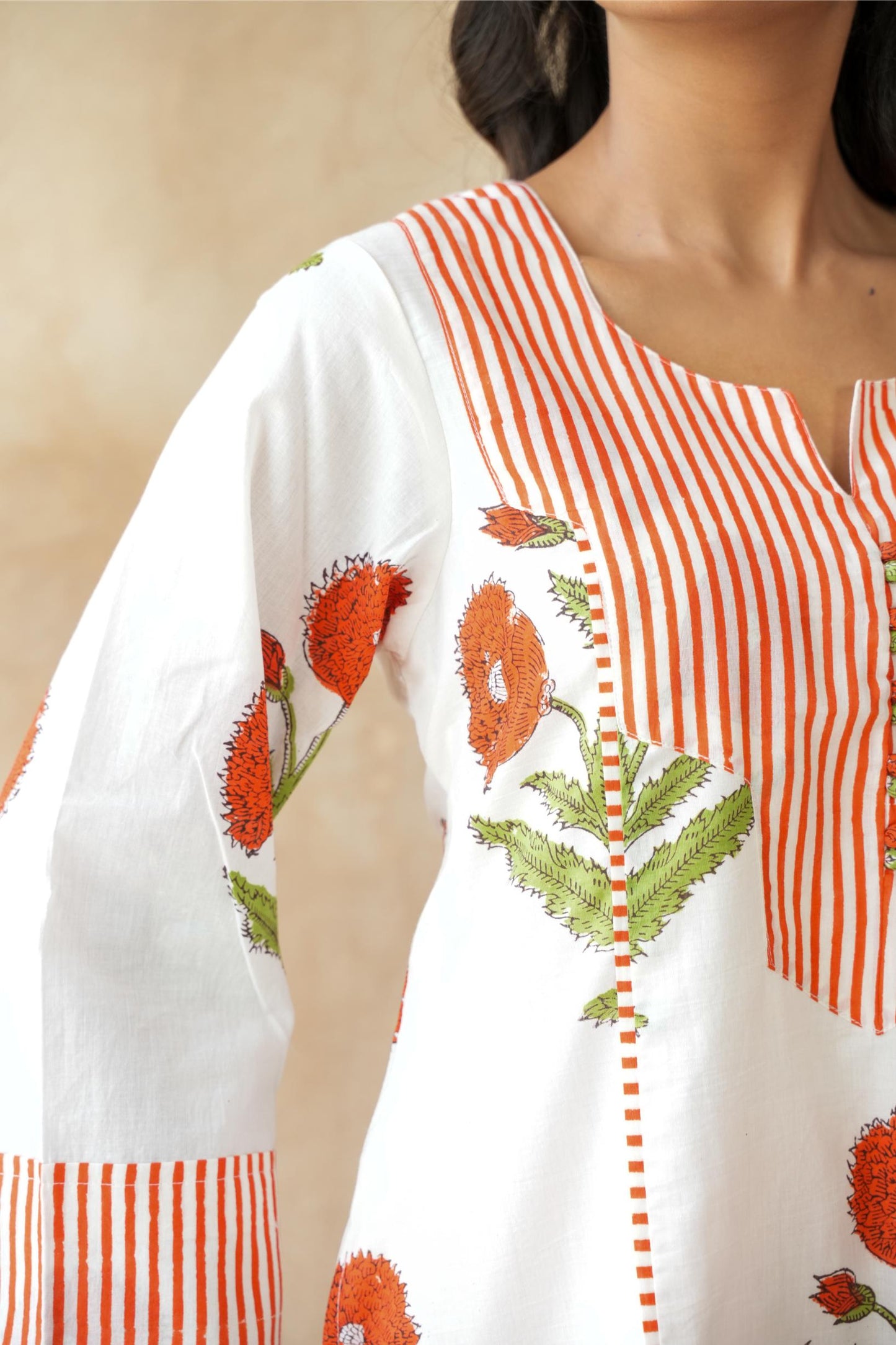 Kesari orange Kurta Set