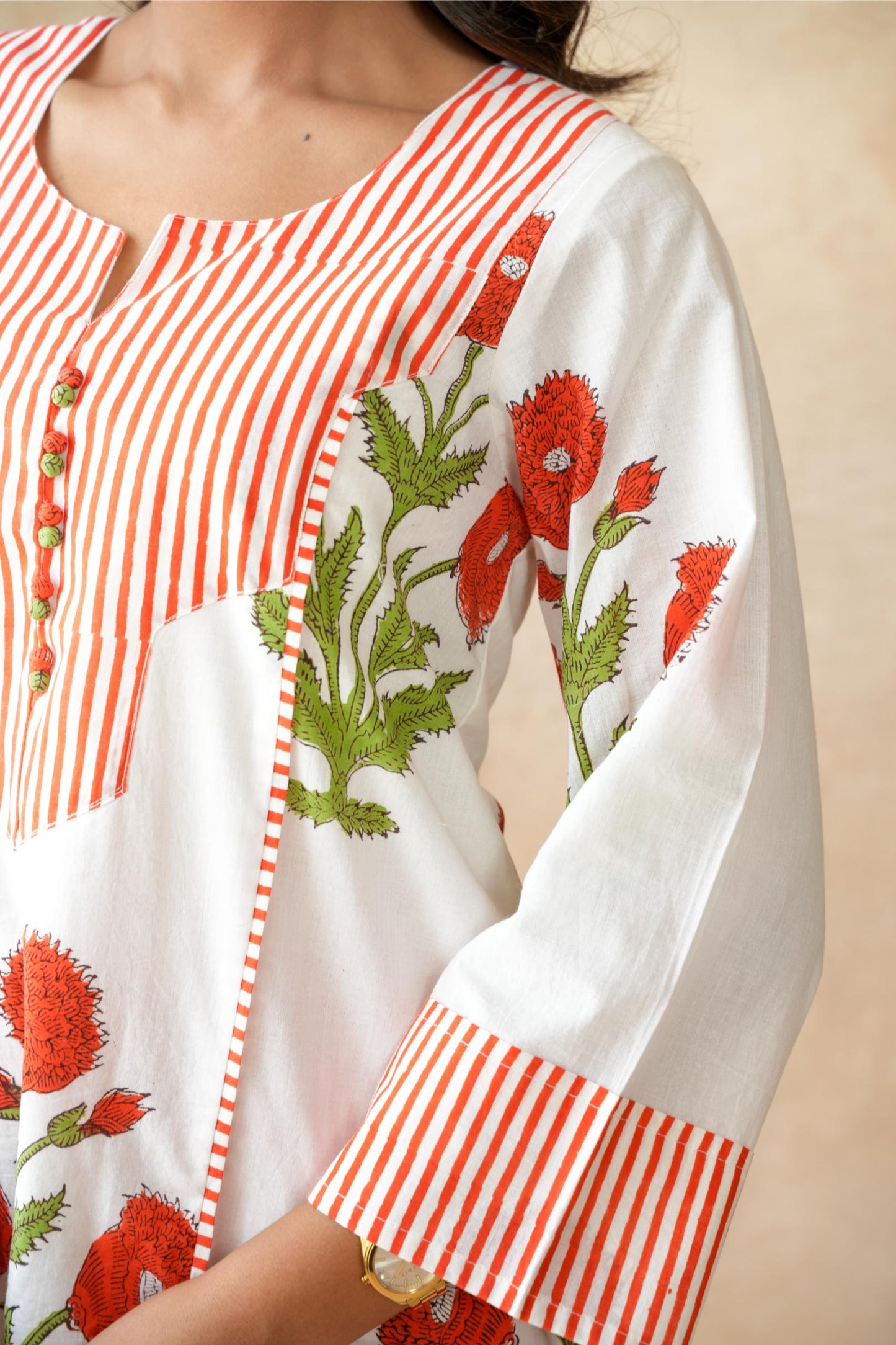 Kesari orange Kurta Set