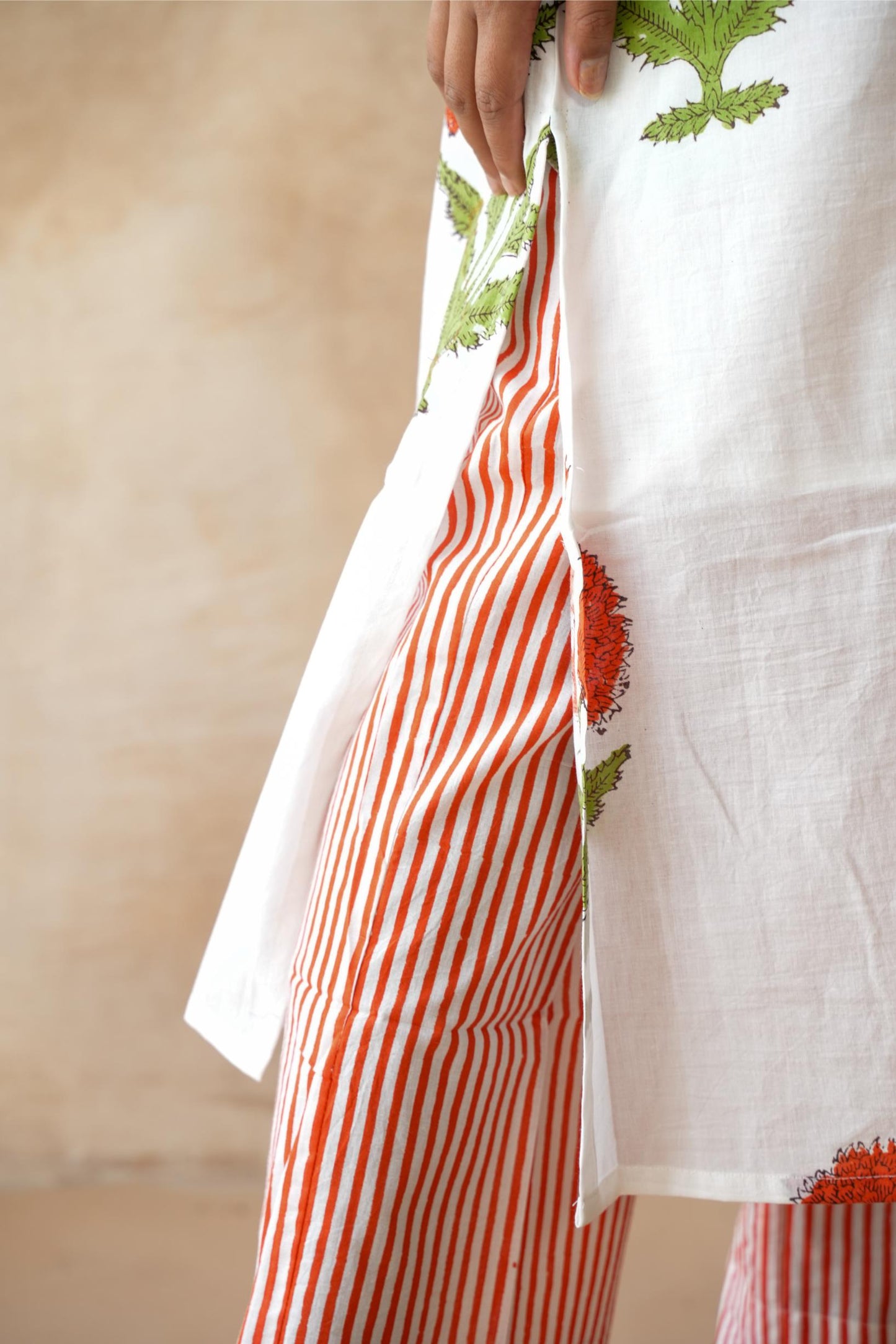 Kesari orange Kurta Set