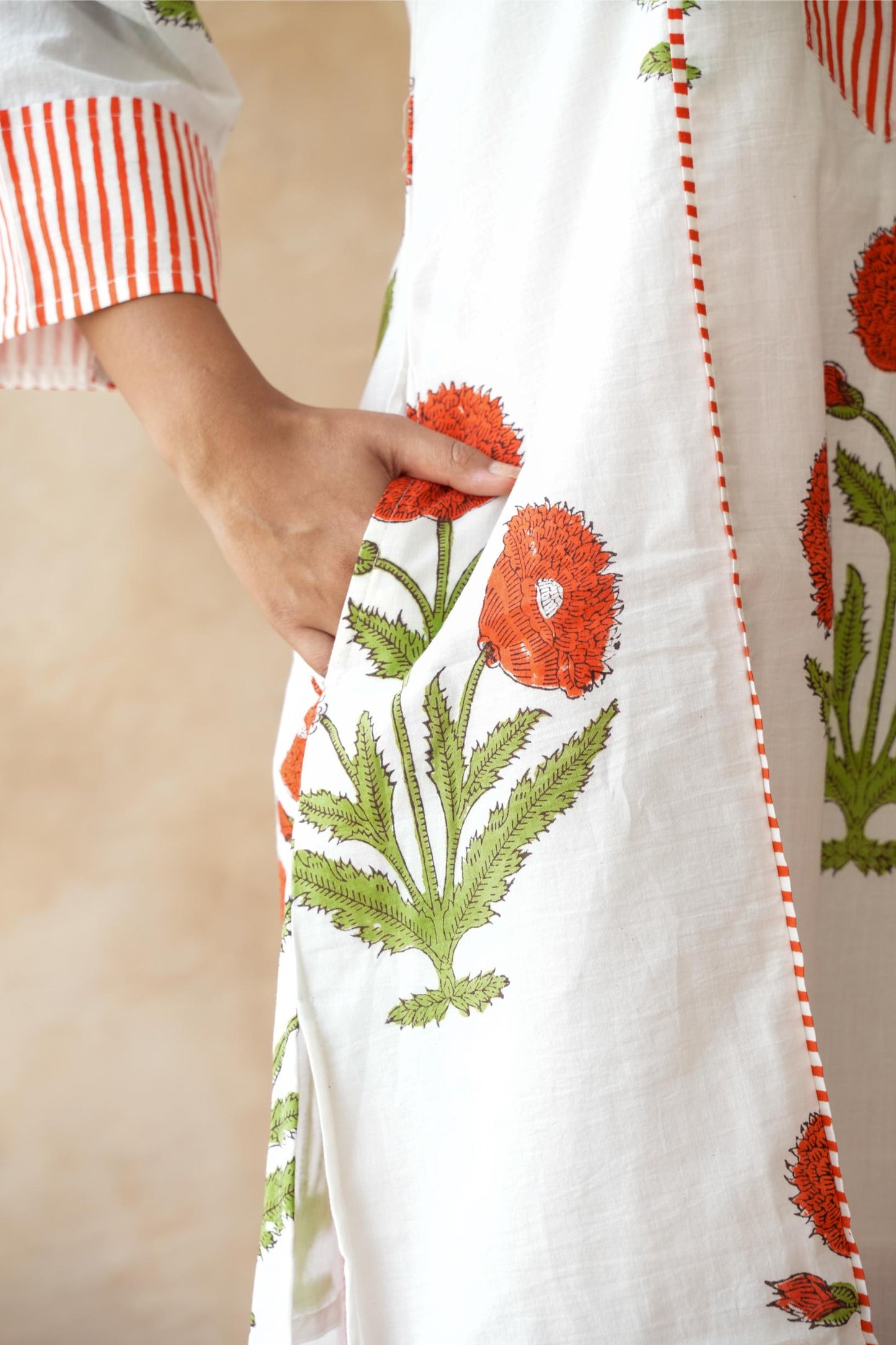 Kesari orange Kurta Set