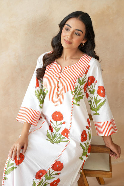 Kesari orange Kurta Set