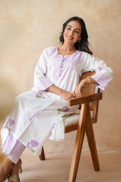 Roohani Lavender Kurta Set
