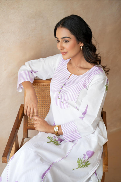 Roohani Lavender Kurta Set
