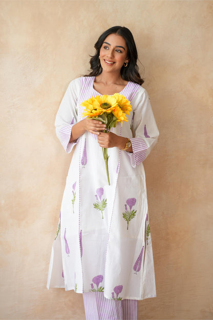 Roohani Lavender Kurta Set