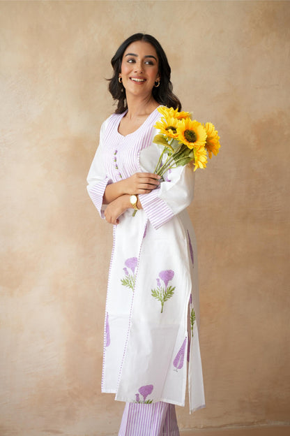Roohani Lavender Kurta Set