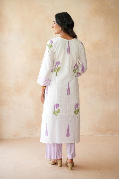 Roohani Lavender Kurta Set