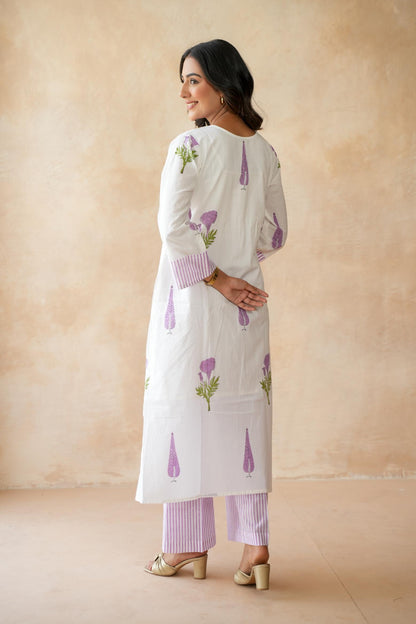 Roohani Lavender Kurta Set