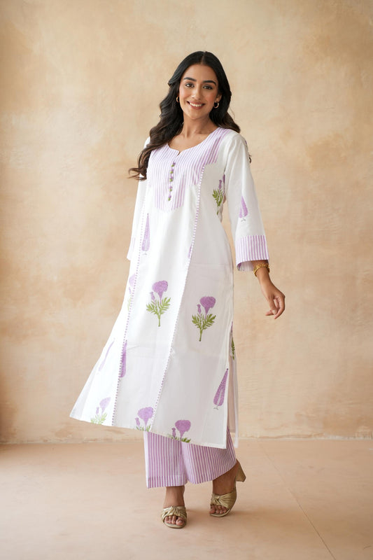 Roohani Lavender Kurta Set