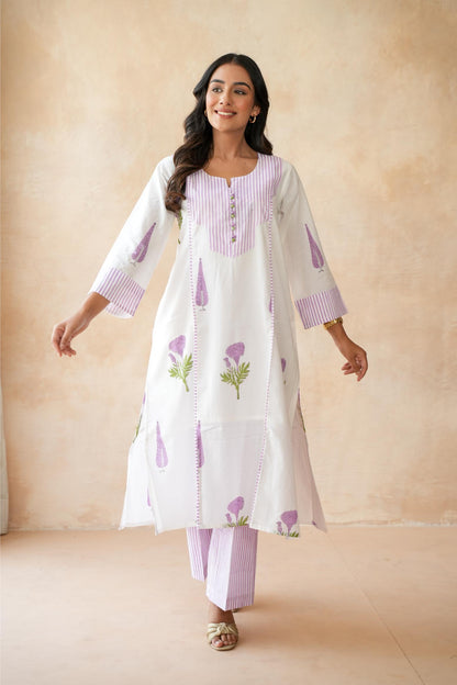 Roohani Lavender Kurta Set