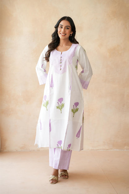 Roohani Lavender Kurta Set