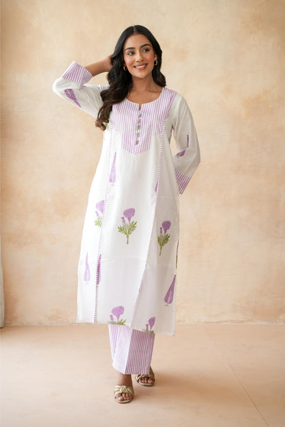 Roohani Lavender Kurta Set
