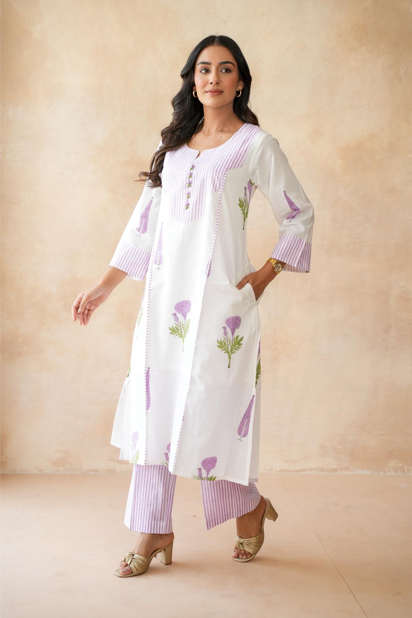 Roohani Lavender Kurta Set