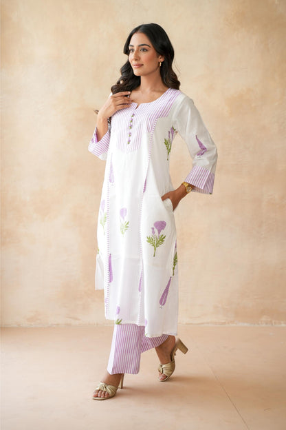 Roohani Lavender Kurta Set