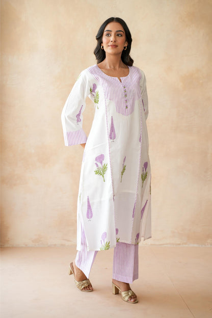 Roohani Lavender Kurta Set