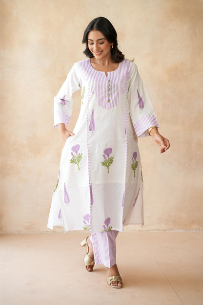 Roohani Lavender Kurta Set