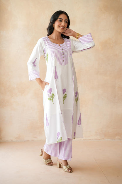 Roohani Lavender Kurta Set